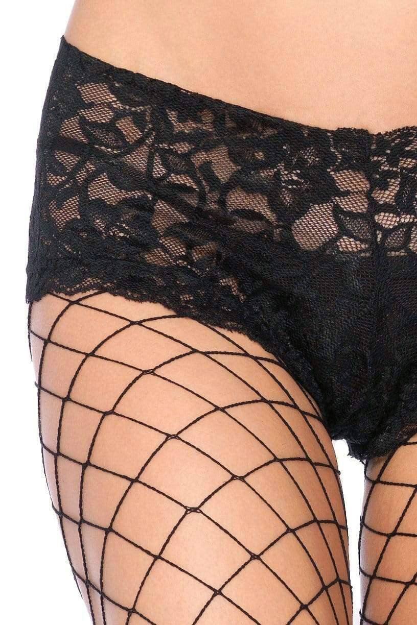 Fence Net Pantyhose with Lace Boyshorts - Image 5
